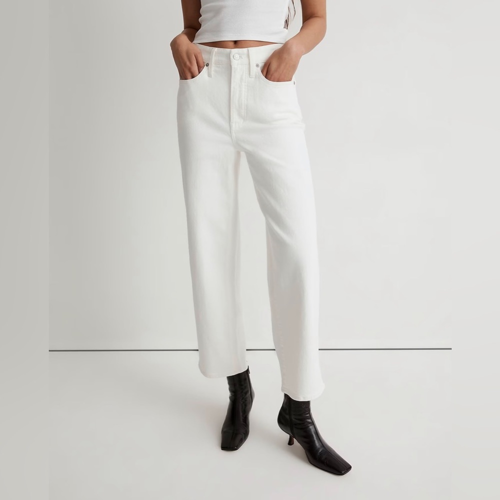 The Perfect Vintage Wide-Leg Crop Jean in Tile White